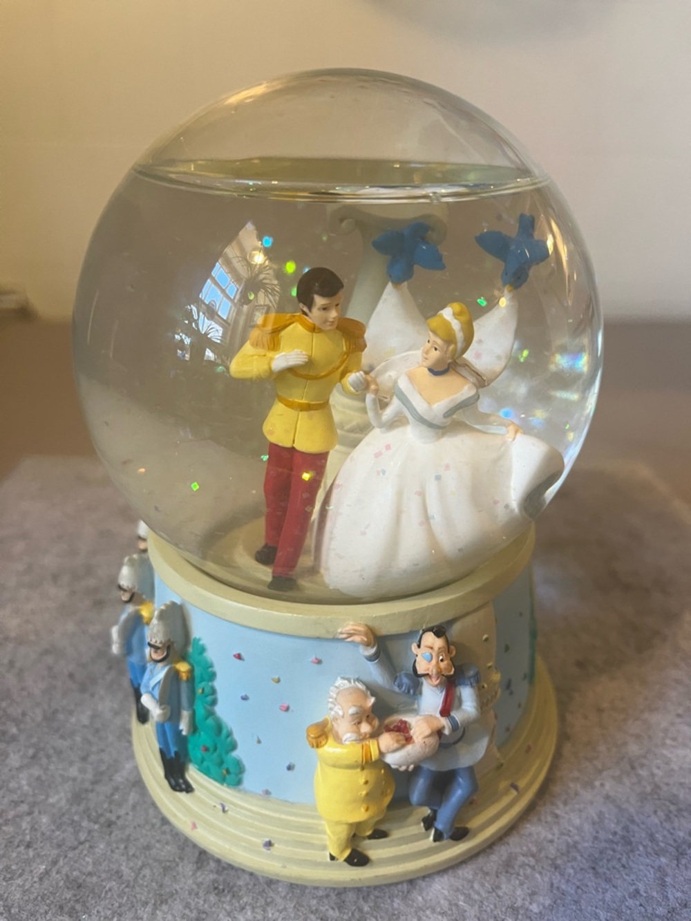 Disney Cinderella Musical Water Globe Enesco Prince Charming